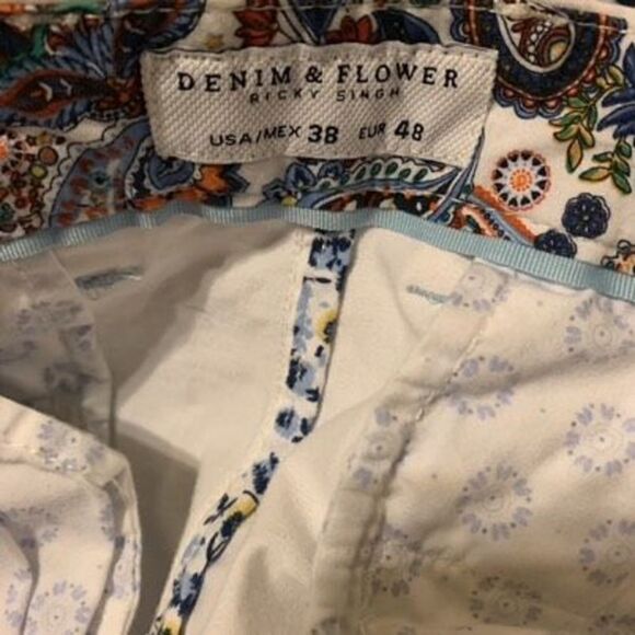 Denim & Flower Ricky Singh Size 38 White Shorts - Picture 3 of 3